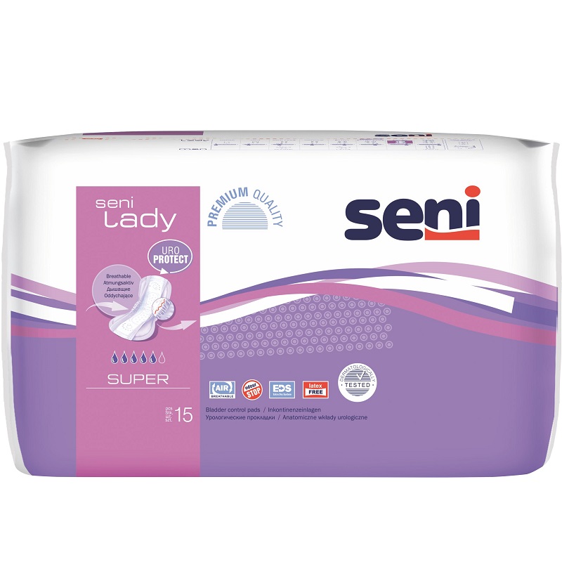 Absorbante urologice Super, 15 bucati, Seni Lady